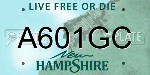 A601GC New Hampshire License Plate