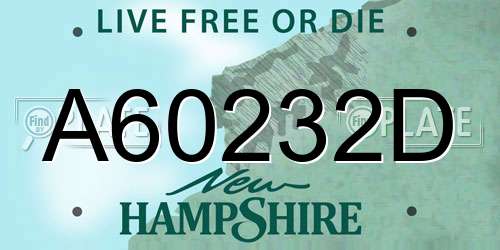 A60232D New Hampshire License Plate