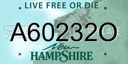 A60232O New Hampshire License Plate
