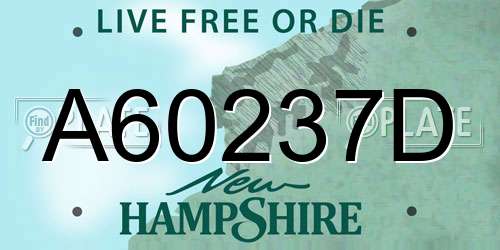 A60237D New Hampshire License Plate