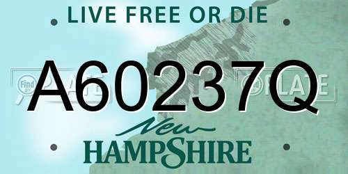 A60237Q New Hampshire License Plate
