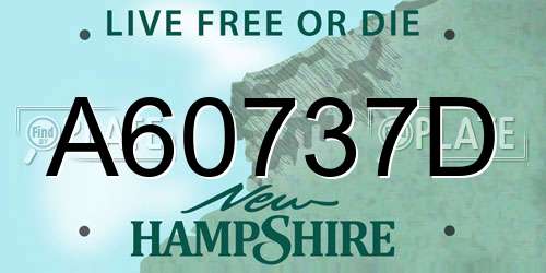 A60737D New Hampshire License Plate