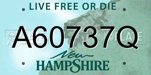A60737Q New Hampshire License Plate