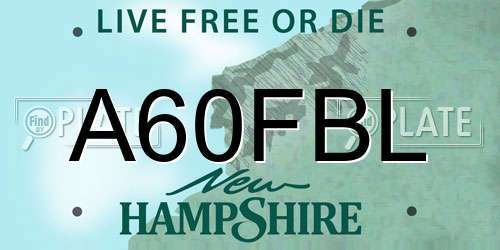A60FBL New Hampshire License Plate