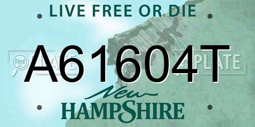 A61604T New Hampshire License Plate