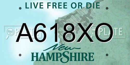 A618XO New Hampshire License Plate