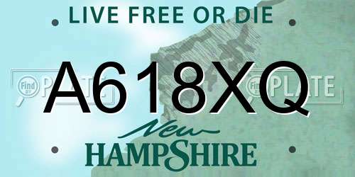 A618XQ New Hampshire License Plate