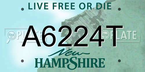 A6224T New Hampshire License Plate