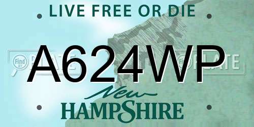 A624WP New Hampshire License Plate