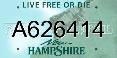 A626414 New Hampshire License Plate