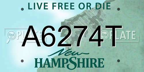 A6274T New Hampshire License Plate