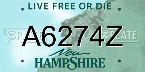 A6274Z New Hampshire License Plate