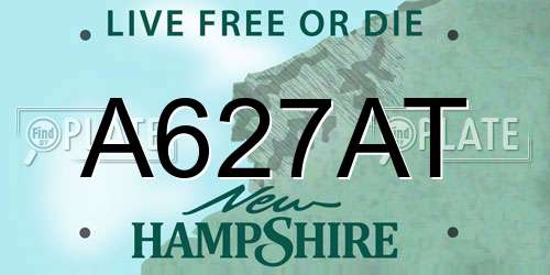 A627AT New Hampshire License Plate