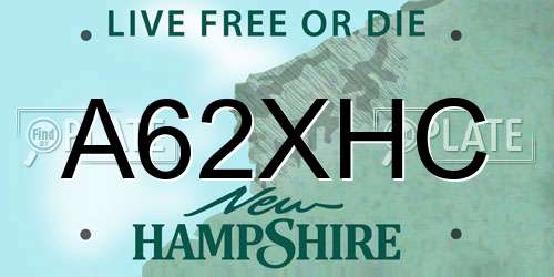 A62XHC New Hampshire License Plate