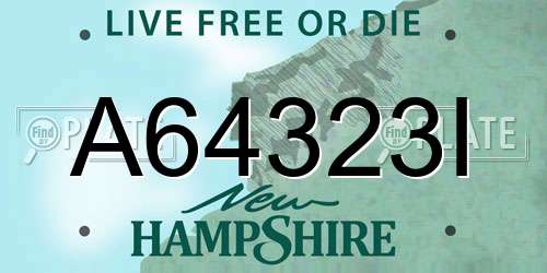 A64323I New Hampshire License Plate