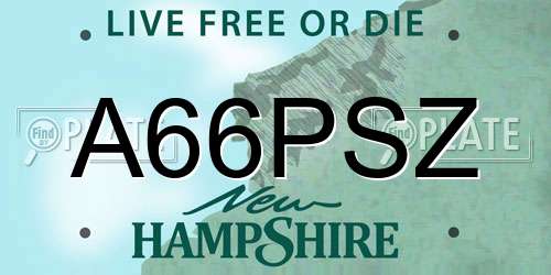 A66PSZ New Hampshire License Plate