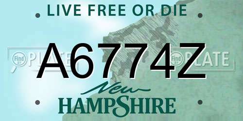 A6774Z New Hampshire License Plate