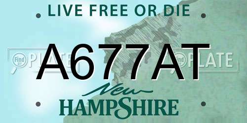 A677AT New Hampshire License Plate