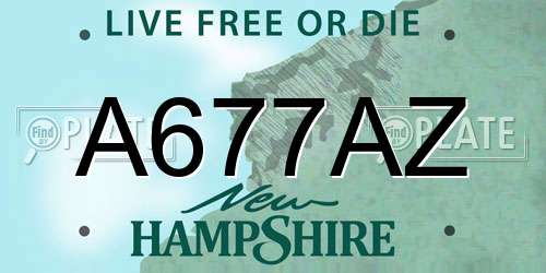 A677AZ New Hampshire License Plate