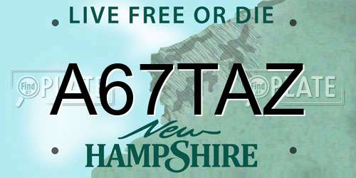 A67TAZ New Hampshire License Plate
