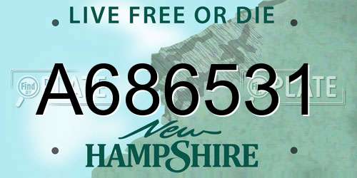A686531 New Hampshire License Plate