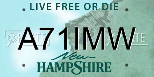 A71IMW New Hampshire License Plate