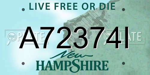 A72374I New Hampshire License Plate