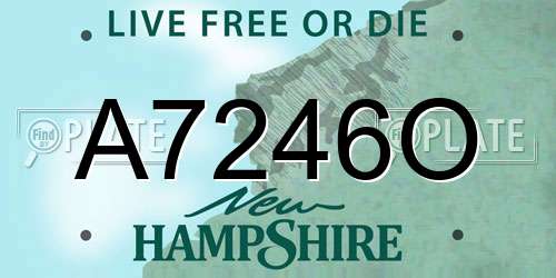 A7246O New Hampshire License Plate