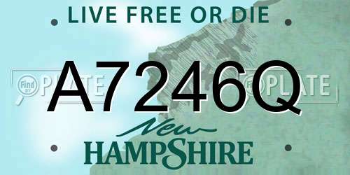 A7246Q New Hampshire License Plate