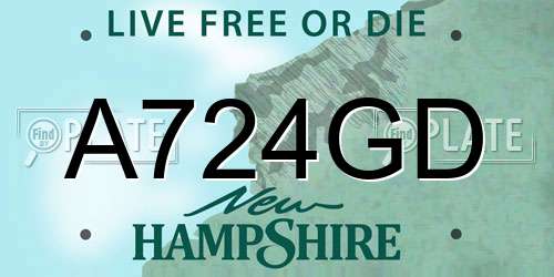 A724GD New Hampshire License Plate