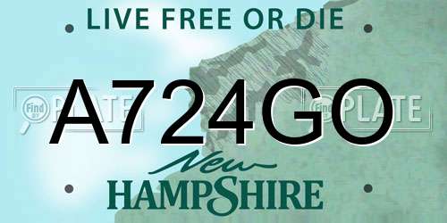 A724GO New Hampshire License Plate