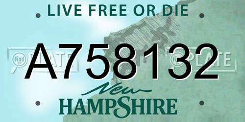 A758132 New Hampshire License Plate