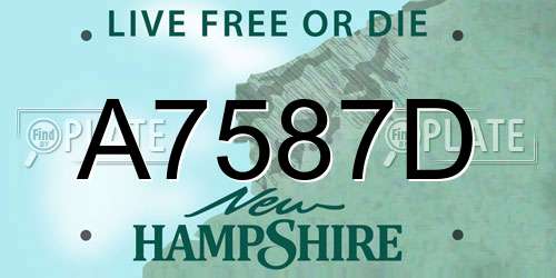 A7587D New Hampshire License Plate