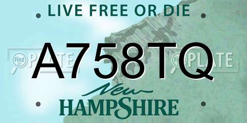 A758TQ New Hampshire License Plate