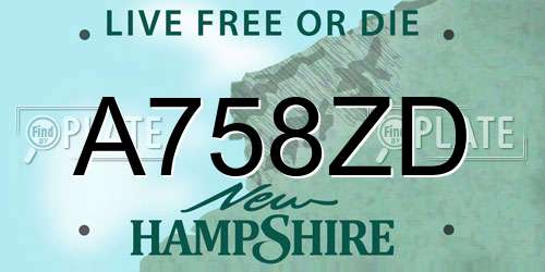 A758ZD New Hampshire License Plate
