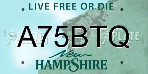 A75BTQ New Hampshire License Plate