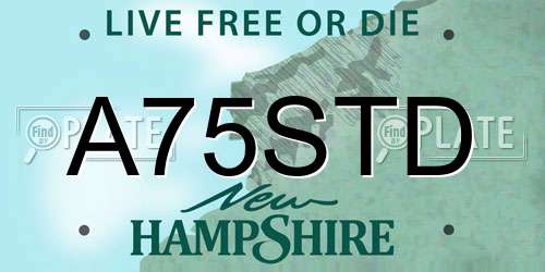 A75STD New Hampshire License Plate