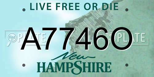 A7746O New Hampshire License Plate