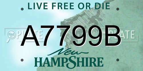 A7799B New Hampshire License Plate