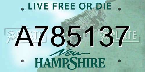 A785137 New Hampshire License Plate