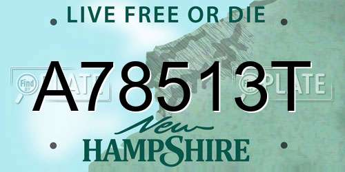 A78513T New Hampshire License Plate