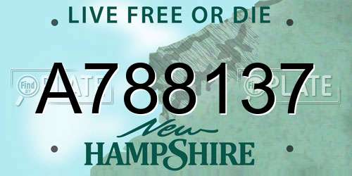 A788137 New Hampshire License Plate