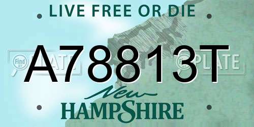 A78813T New Hampshire License Plate