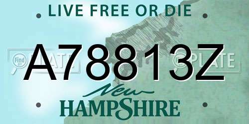 A78813Z New Hampshire License Plate