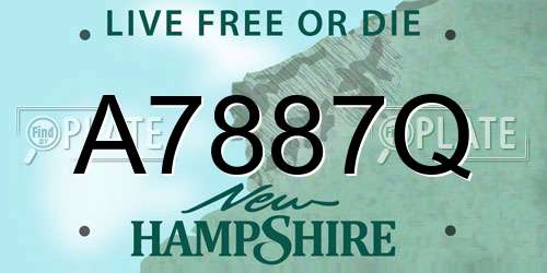 A7887Q New Hampshire License Plate