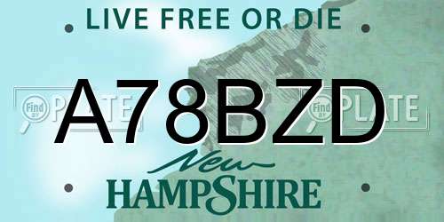 A78BZD New Hampshire License Plate