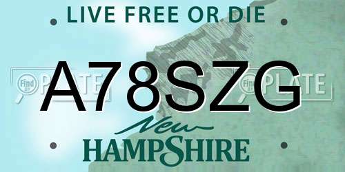 A78SZG New Hampshire License Plate