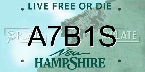 A7B1S New Hampshire License Plate
