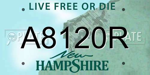 A8120R New Hampshire License Plate