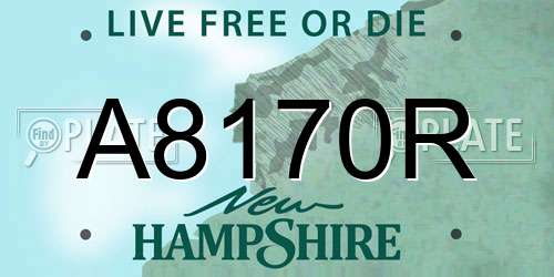 A8170R New Hampshire License Plate
